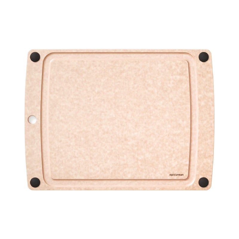 Epicurean All-In-One Cutting Board with Non-Slip Feet and Juice Groove, 17.5" Ã— 13", Natural/Black - Image 1